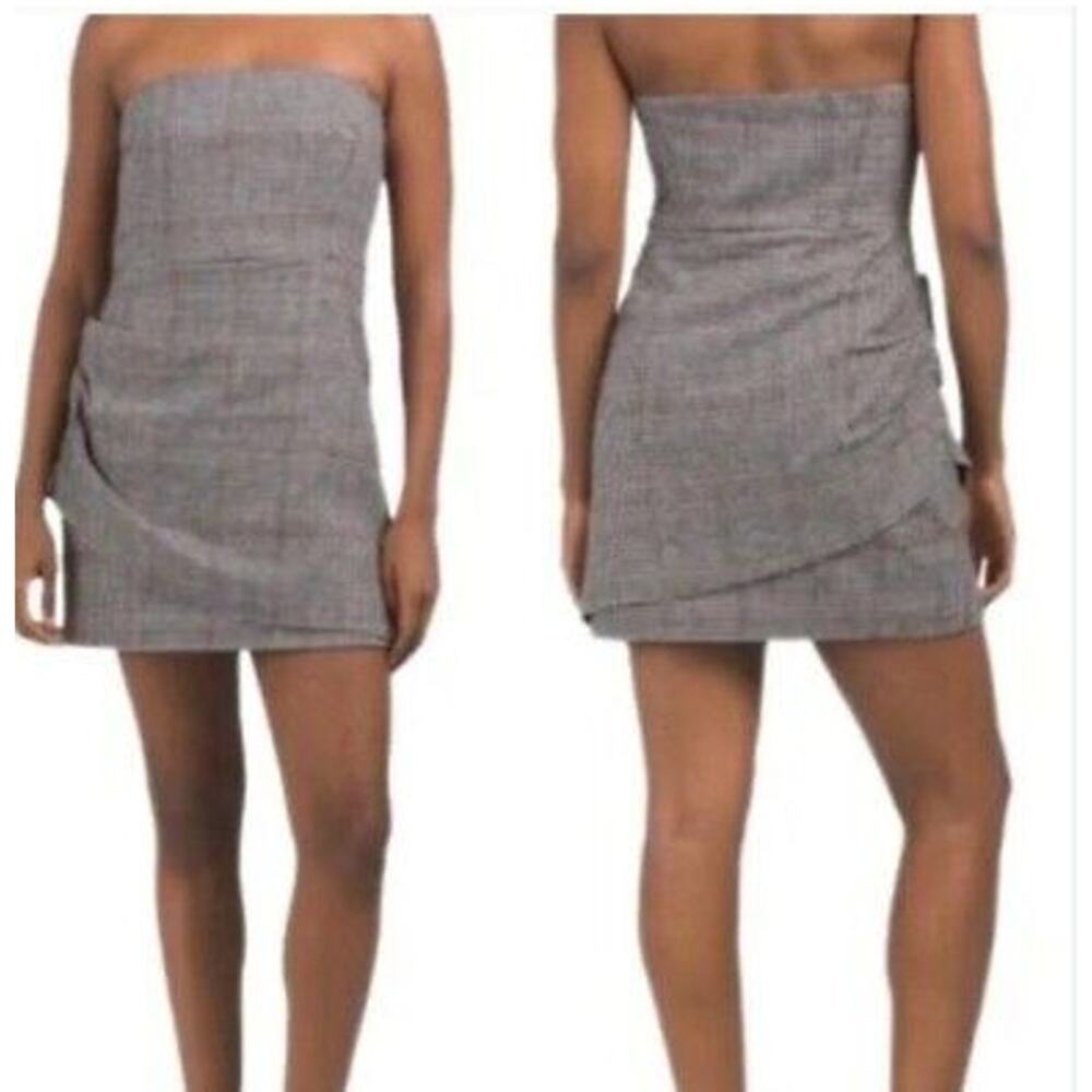 House of Harlow 1960 Plaid Houndstooth Strapless Dress, NWT,  Large